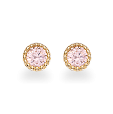 ØREPYNT PINK SYN. CUBIC ZIR. 8 KT.
