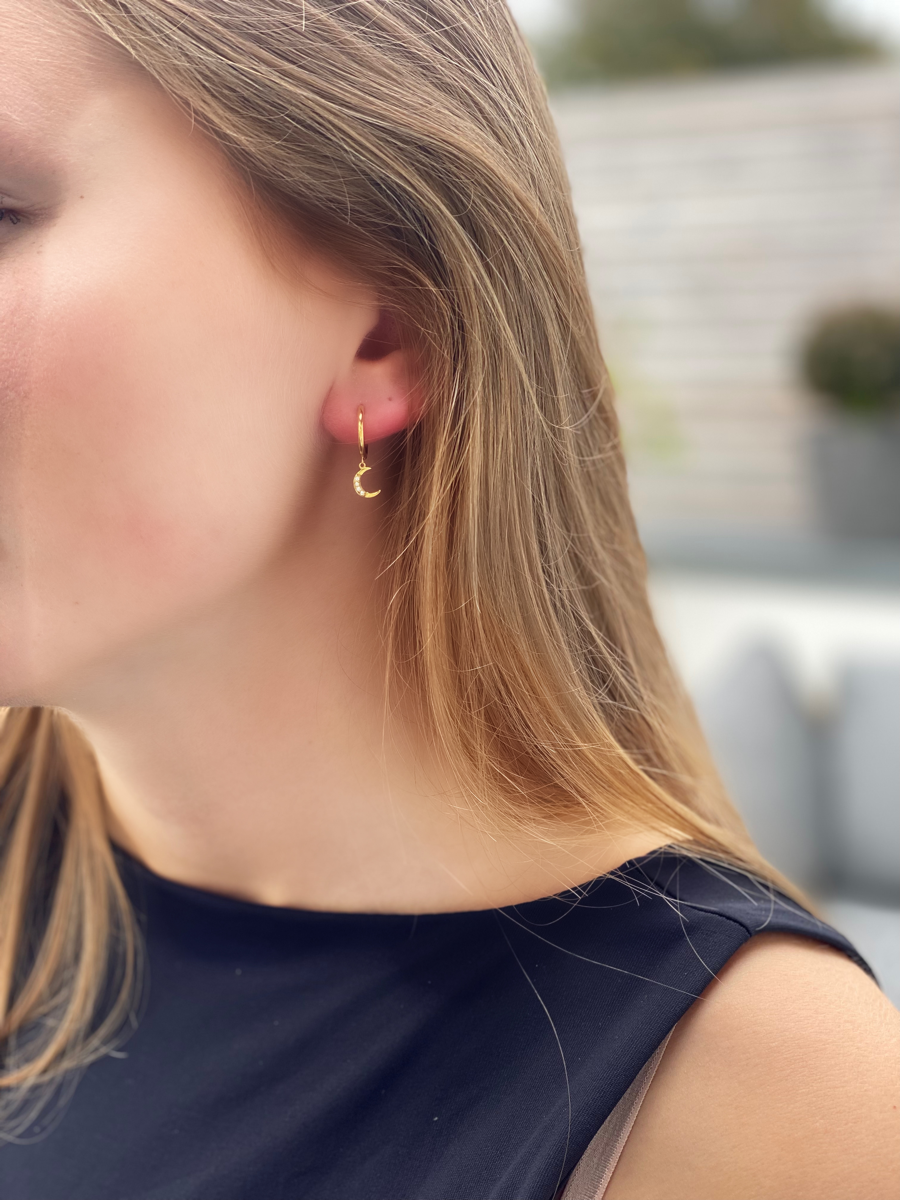 Smykkekæden Isabell Måne Forgyldt Sølv Ørestikker