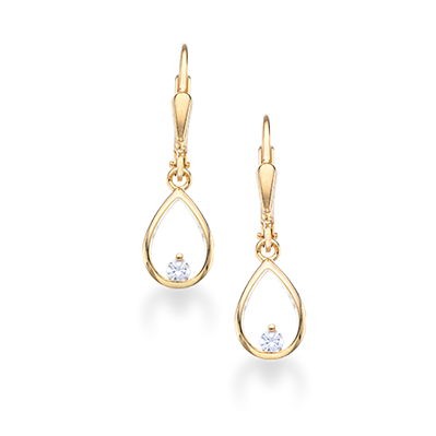 ØREBØJLER SYN. CUBIC ZIR. 8 KT.