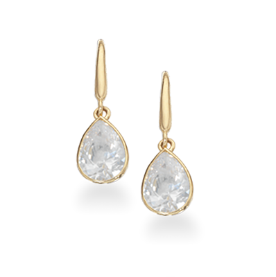 ØREBØJLER DRÅBE CUBIC ZIR. 8 KT.