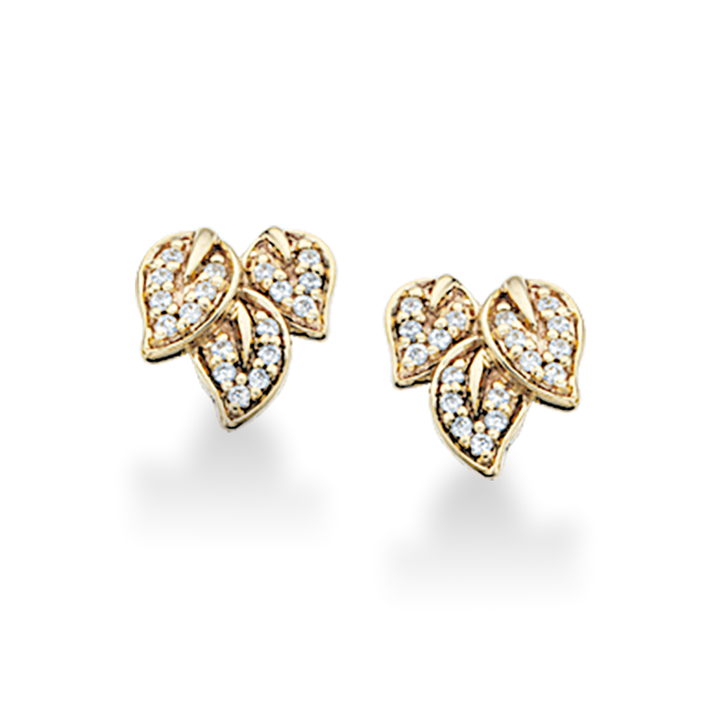 ØREPYNT BLADE CUBIC ZIR. 8 KT.