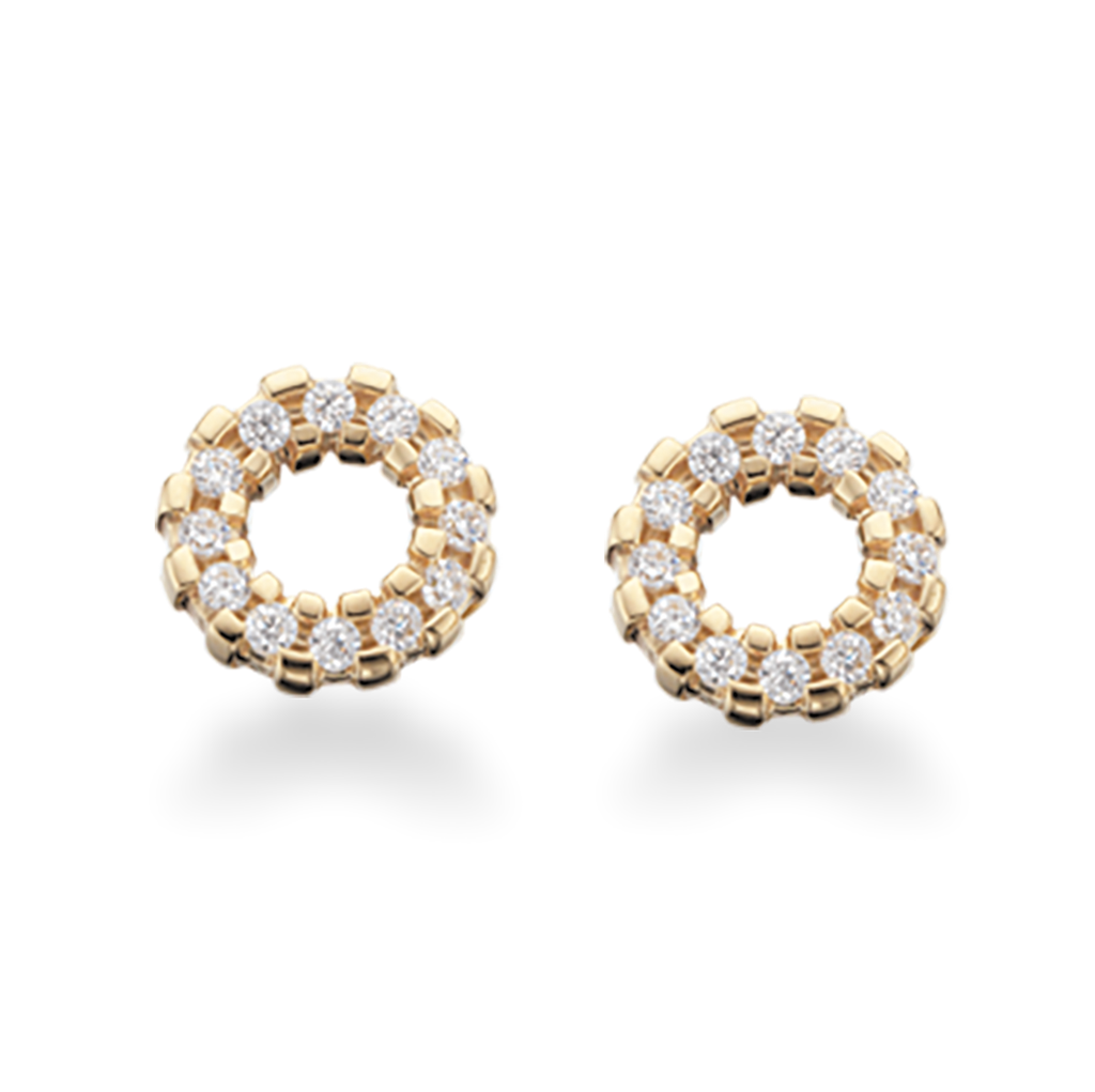 ØREPYNT CIRKEL CUBIC ZIR. 8 KT.