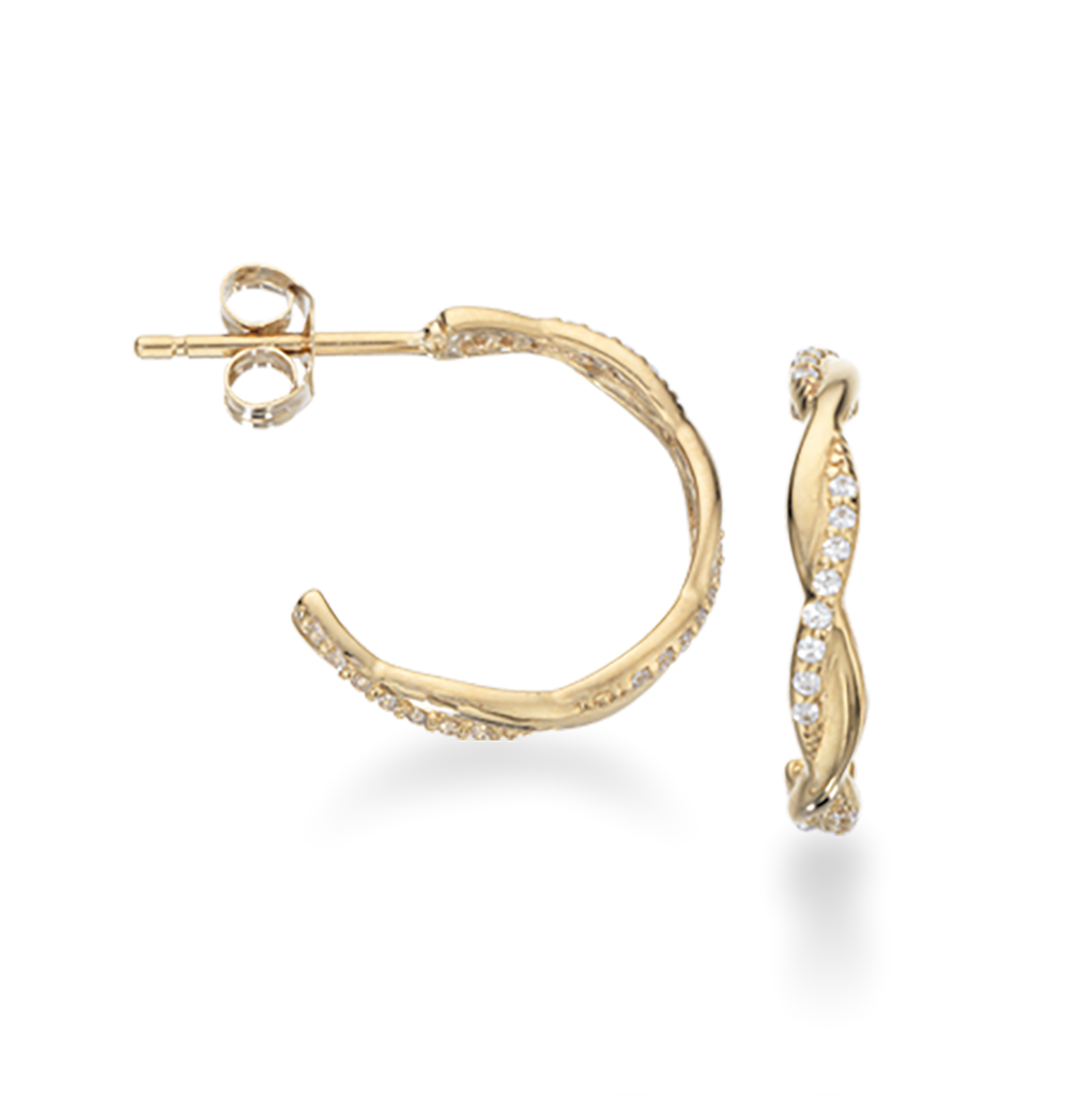 ØREPYNT HALVCREOLER CUBIC ZIR. 8 KT.