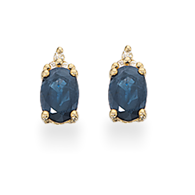 ØREPYNT SAFIR/0,04 H-W/SI 14 KT.