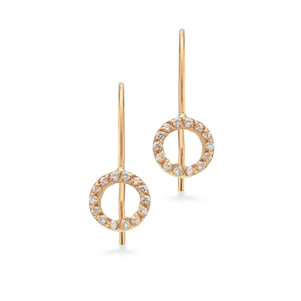 ØREBØJLER CIRKEL CUBIC ZIR. 8 KT.