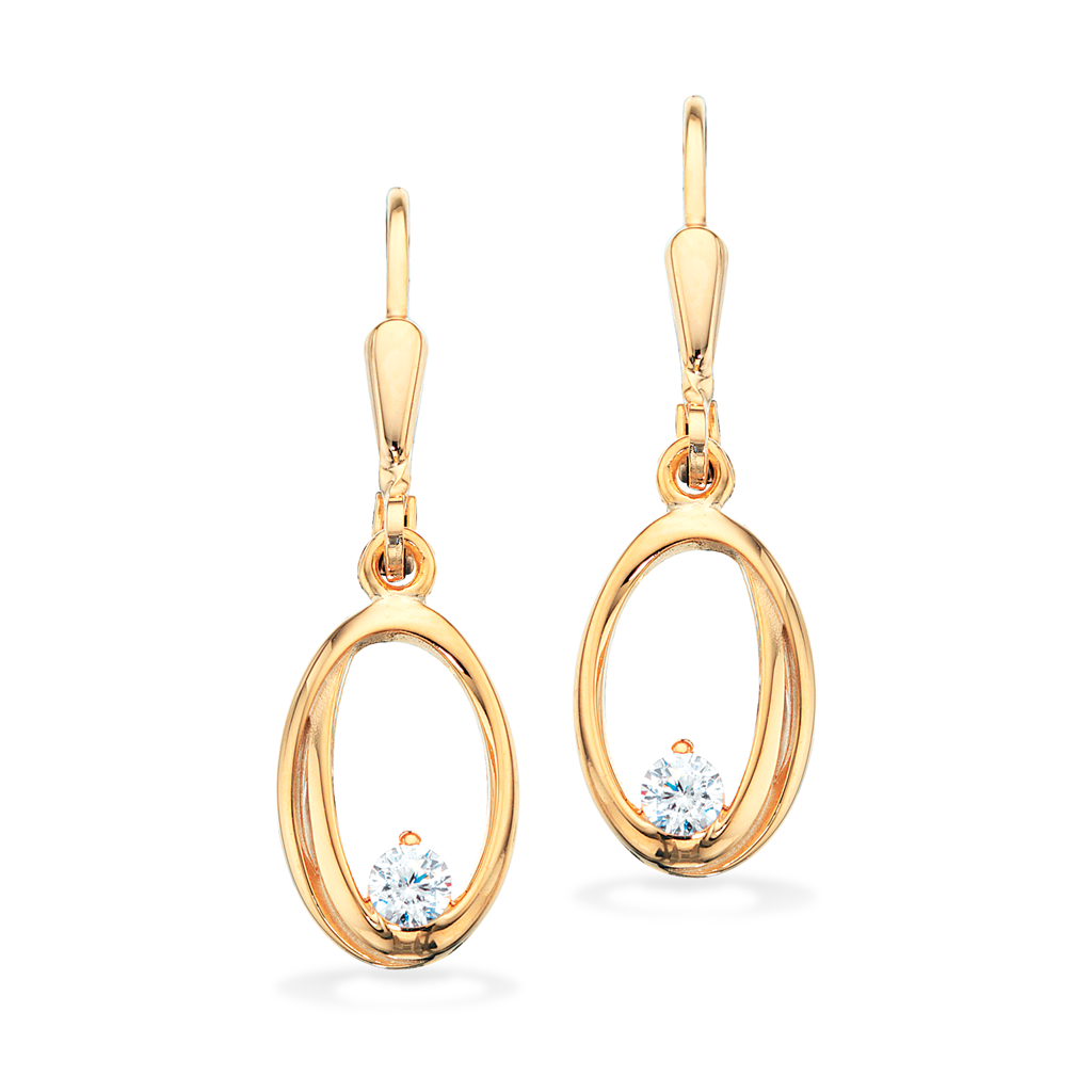 ØREBØJLER OVAL CUBIC ZIR. 8 KT.