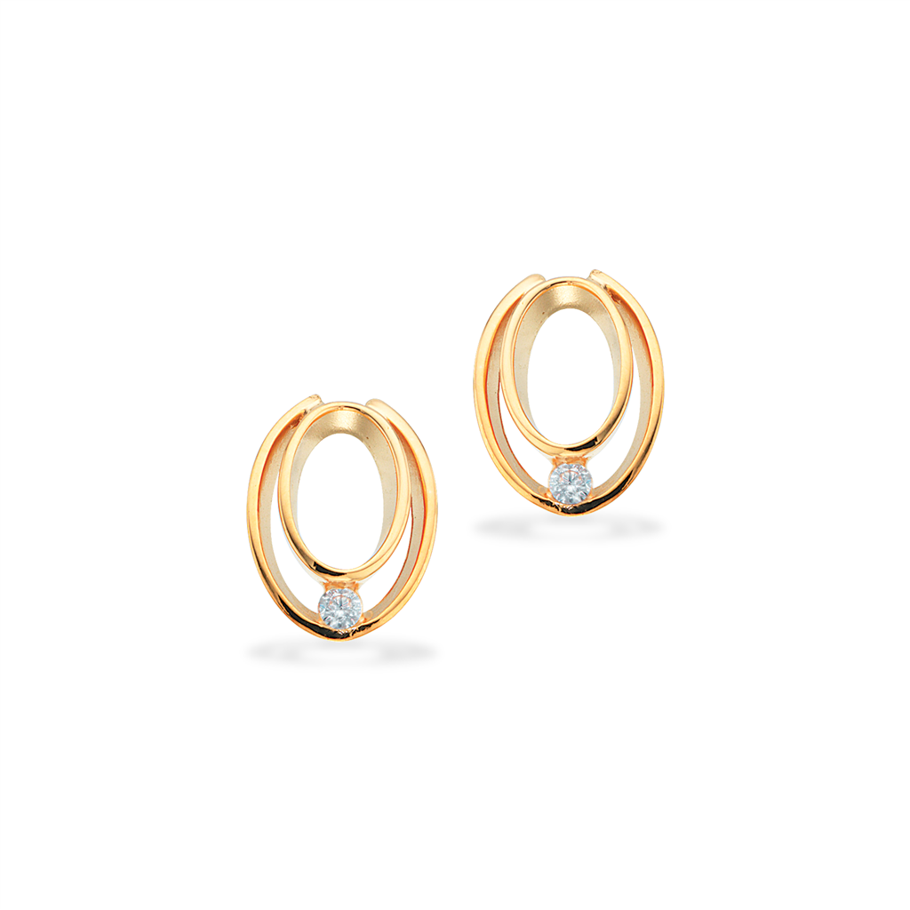 ØRERINGE OVALE CUBIC ZIR. 8 KT.