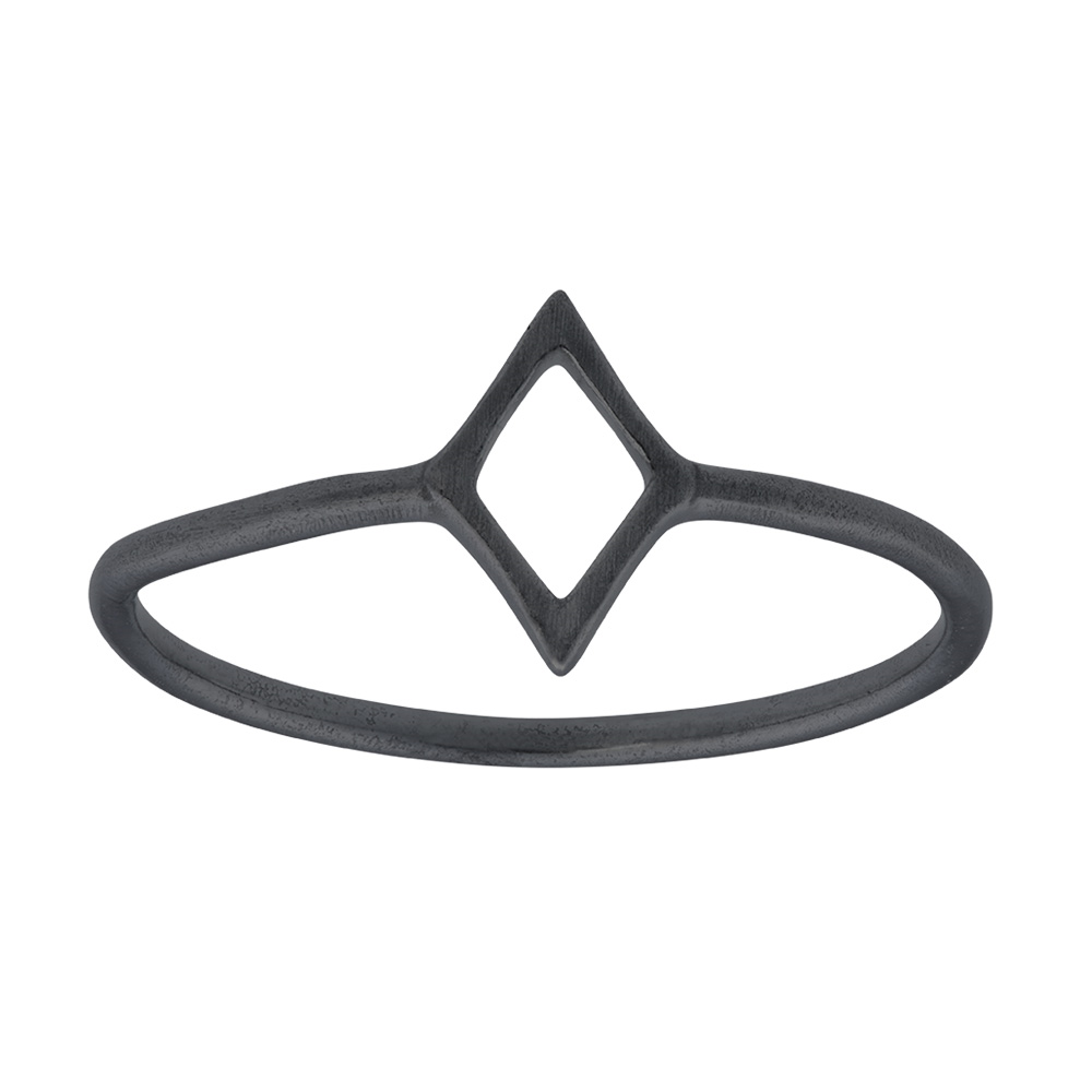 OXYDERET SØLV RING 9MM RHOMBUS*