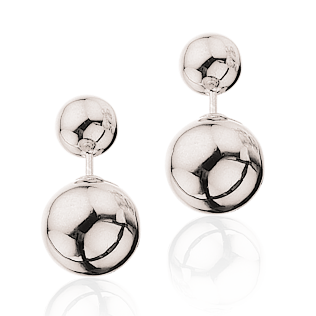 ØRESTIKKER M. DOB. KUGLE I SØLV