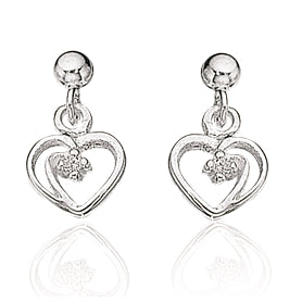 ØREHÆNGERE HJERTE SYN.ZIR. SØLV
