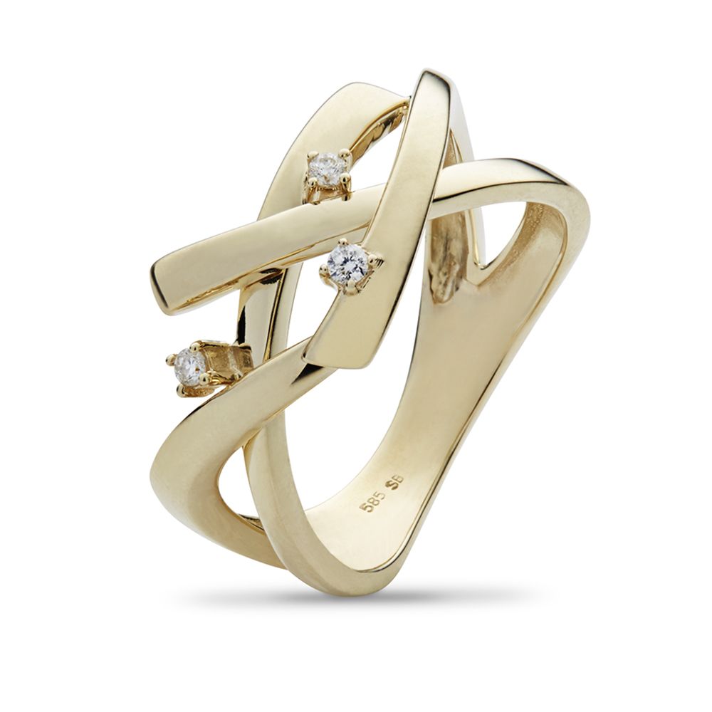 14KT.RING COLOMBINE 3X0,02W.SI