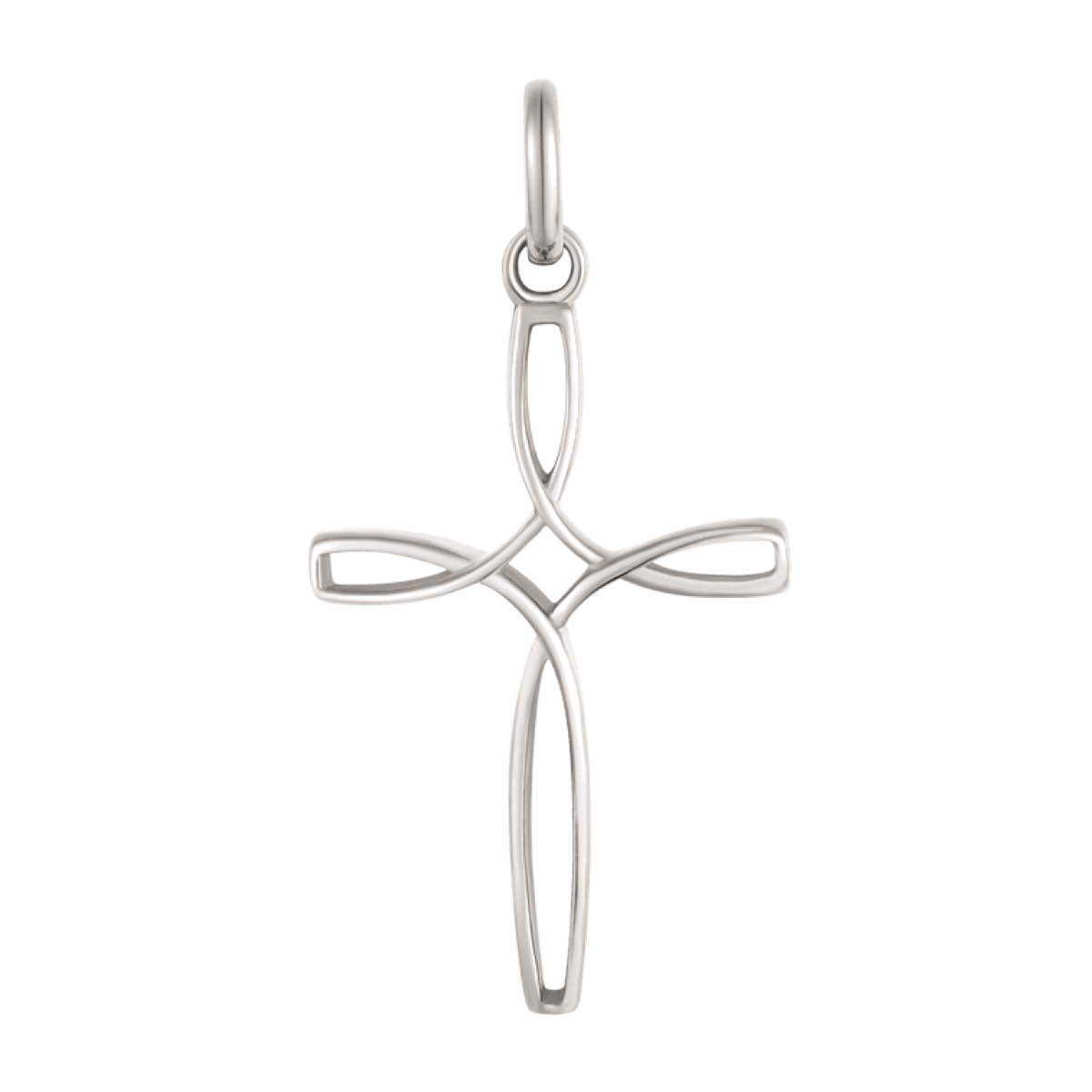 SØLV VEDHÆNG RHODINERET KORS MED LUFT I