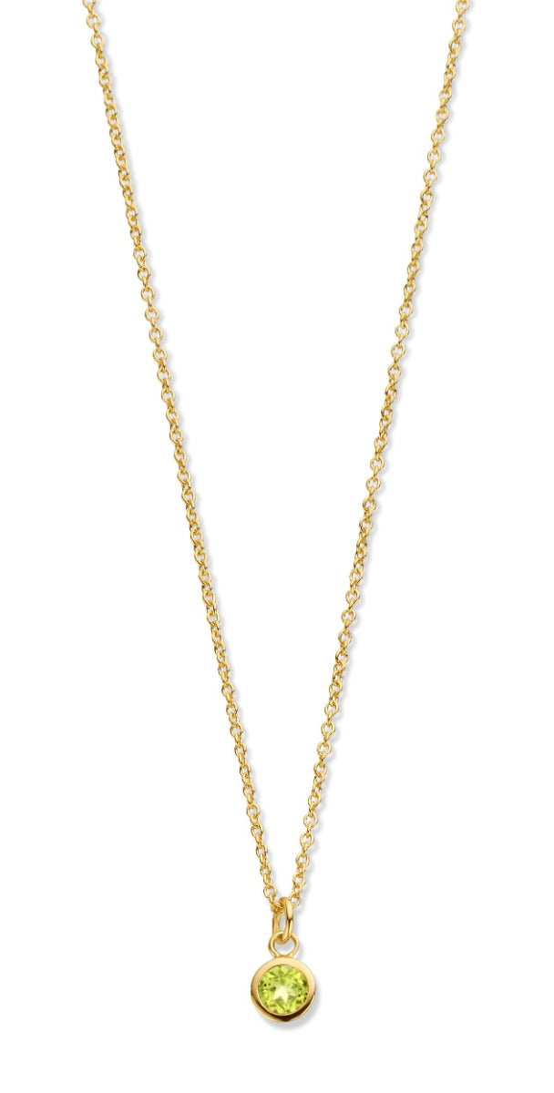 Sky Pendant 14 Karat Guld Halskæde fra Spirit Icons med Peridot