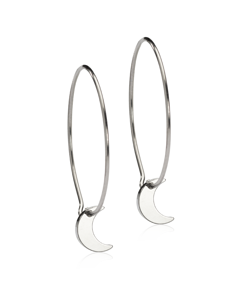 NT EAR RING 25 MM, PENDANT MOON 8 MM
