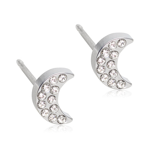 BLOMDHAL ØRESTIK MOON KRYSTAL
