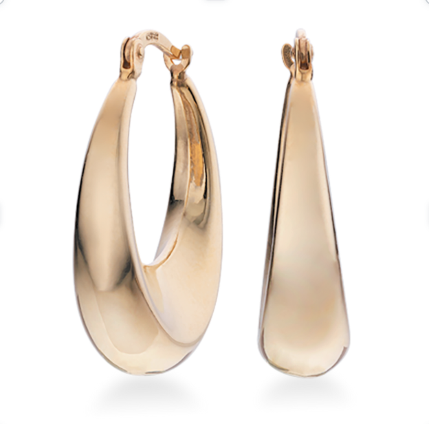 CREOLER OVAL GLAT TRÅD 20X28 MM. SØLV FG.