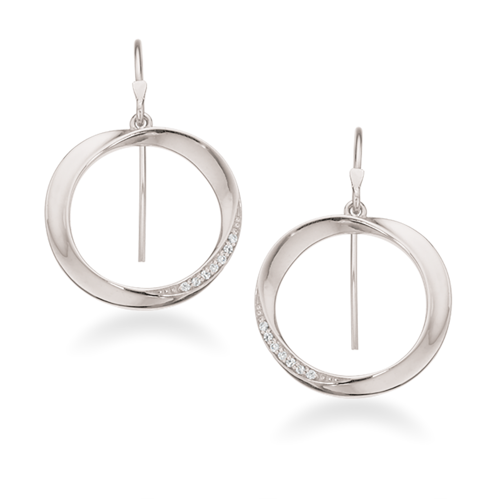 ØREBØJLE CUBIC ZIR. SØLV RH.