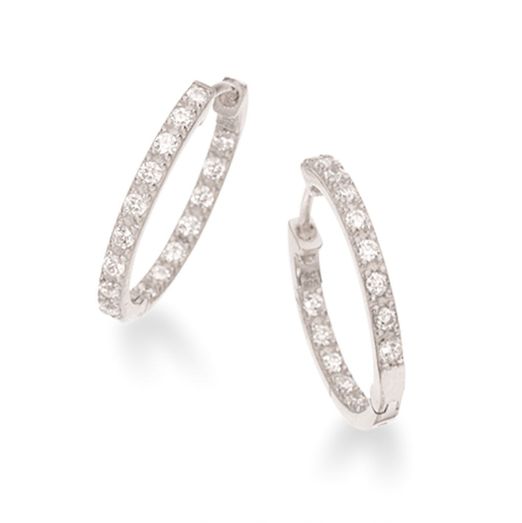 SOHO CREOLER 16 MM CUBIC ZIR. SØLV RH.