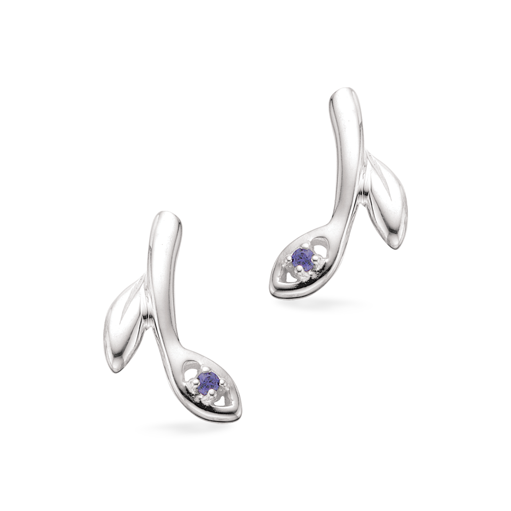 ØRERINGE LILLA CUBIC ZIR. SØLV