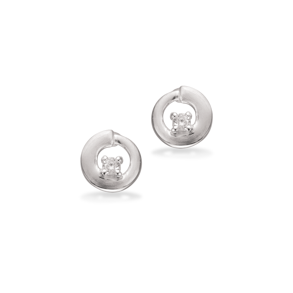 ØRERINGE MAT CUBIC ZIR. SØLV