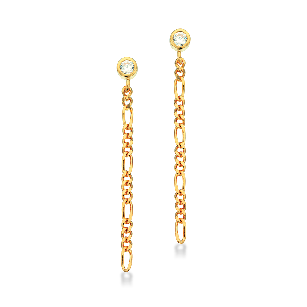 ØREHÆNGERE FIGARO M. CUBIC ZIR. SØLV FG.