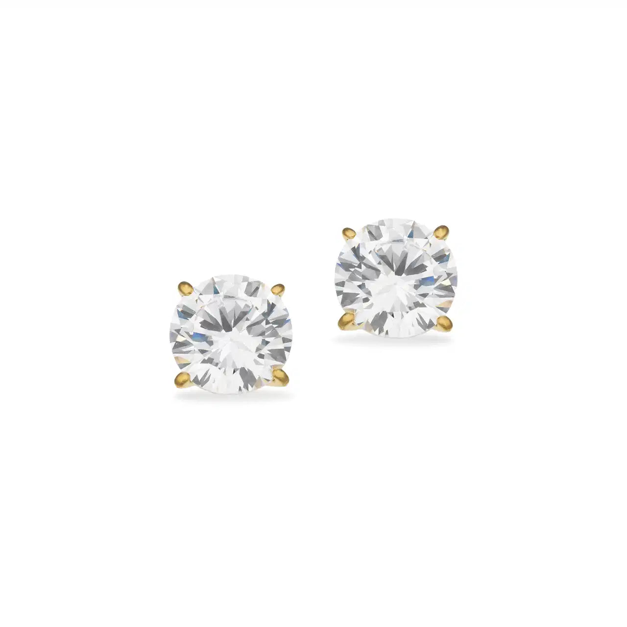 ØRERINGE 8 X 8 MM. SYN.ZIR. GULDFARVET STÅL