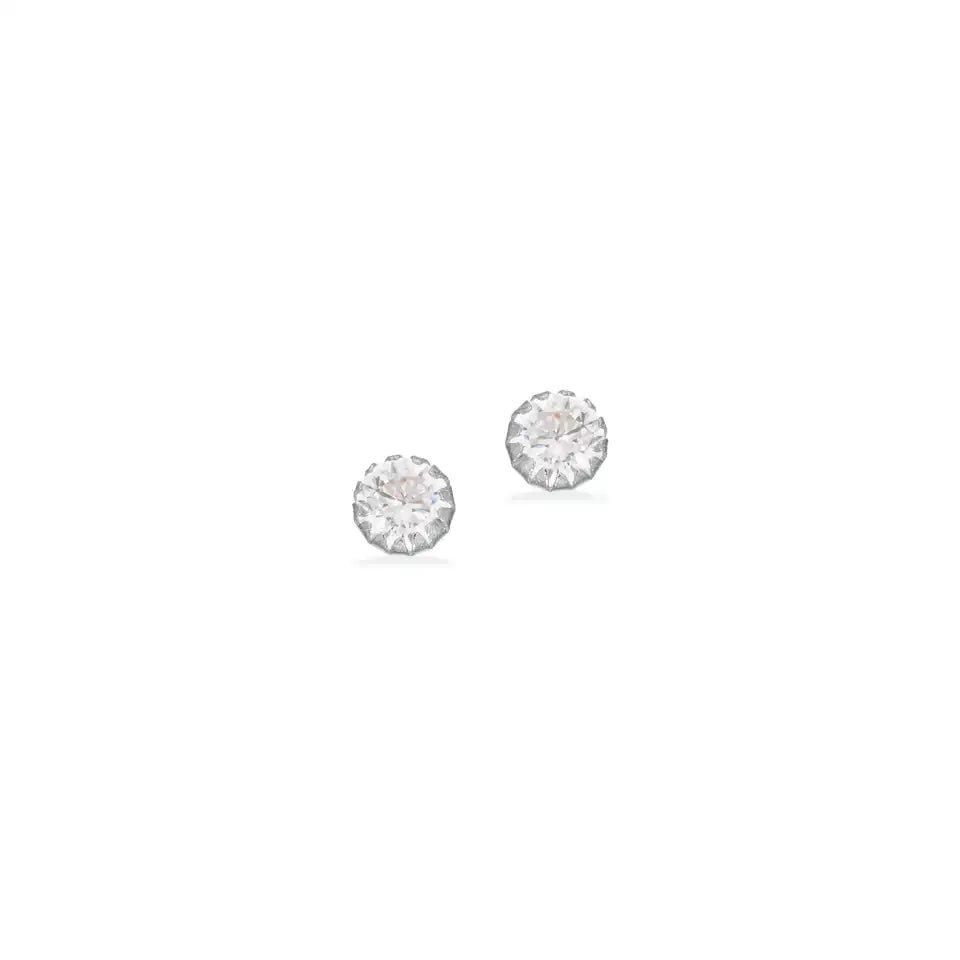 ØRERINGE CUBIC ZIR. 4 MM. SØLV