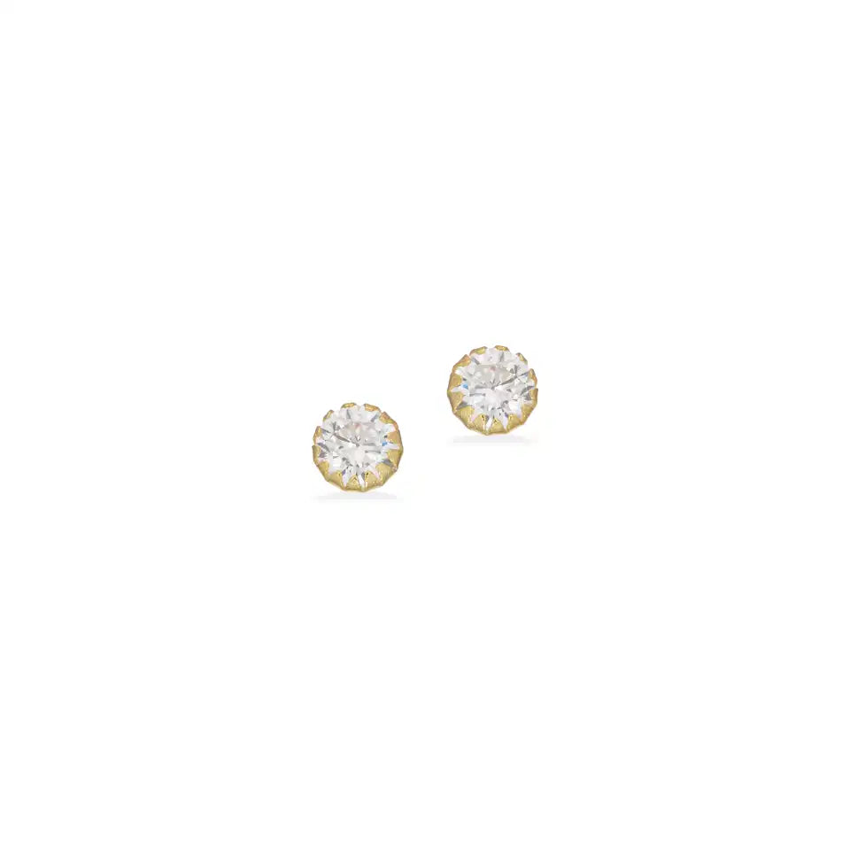 ØRERINGE CUBIC ZIR. 4 MM. SØLV FG.