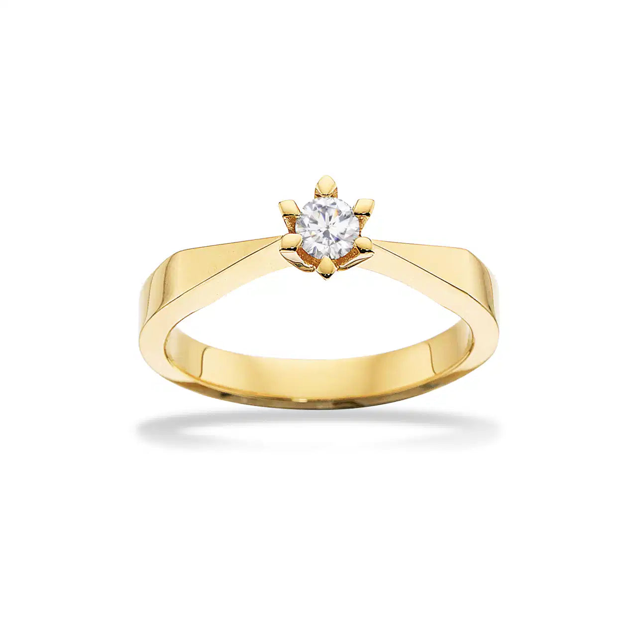 VICTORIA RING 14 KT. RD 0,15 G-TW/SI