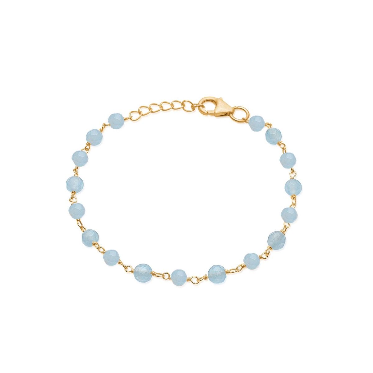 SØLV/FG ARMBÅND AQUA CHALCED