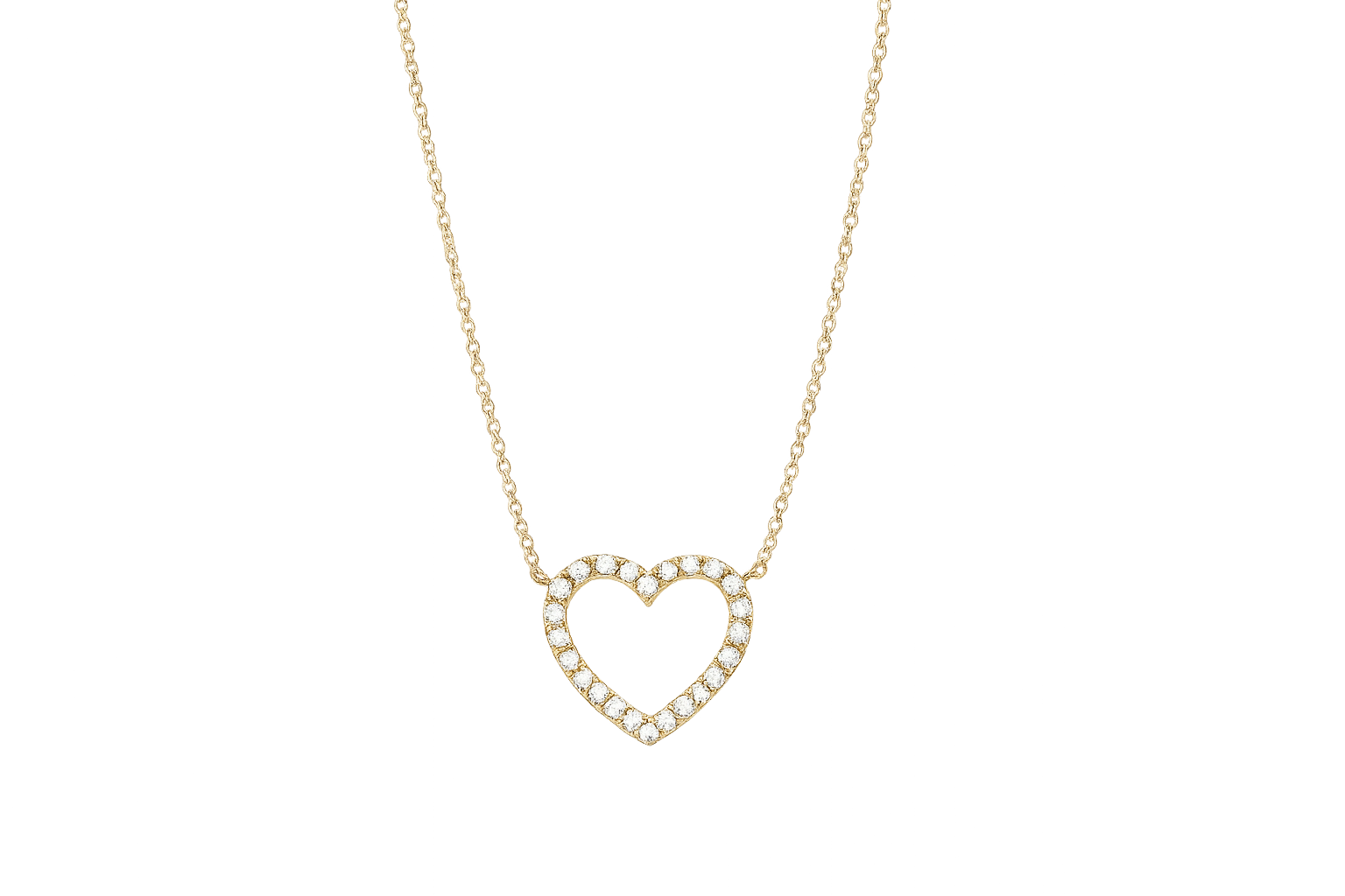 SØLV COLLIER HJERTE FORGYLDT M.ZIR