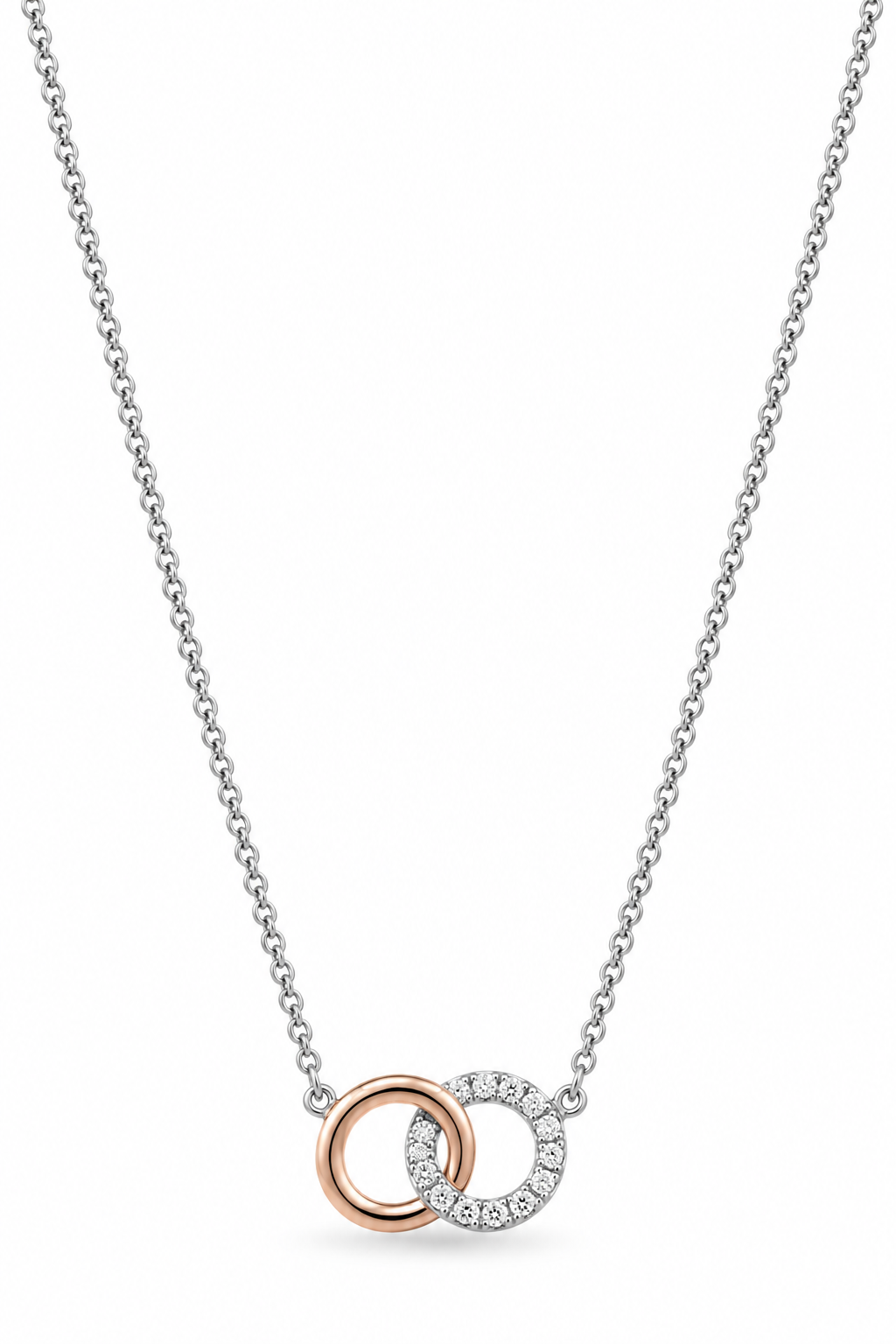 SØLV/FG COLLIER CIRKEL& HJERTE