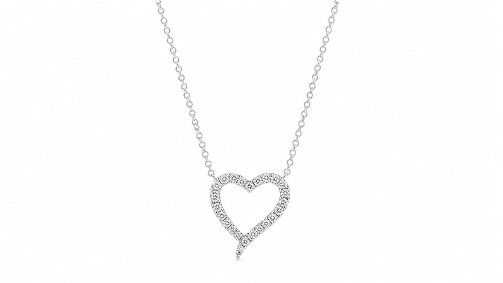 SØLV COLLIER HJERTE M.ZIR 42+3CM
