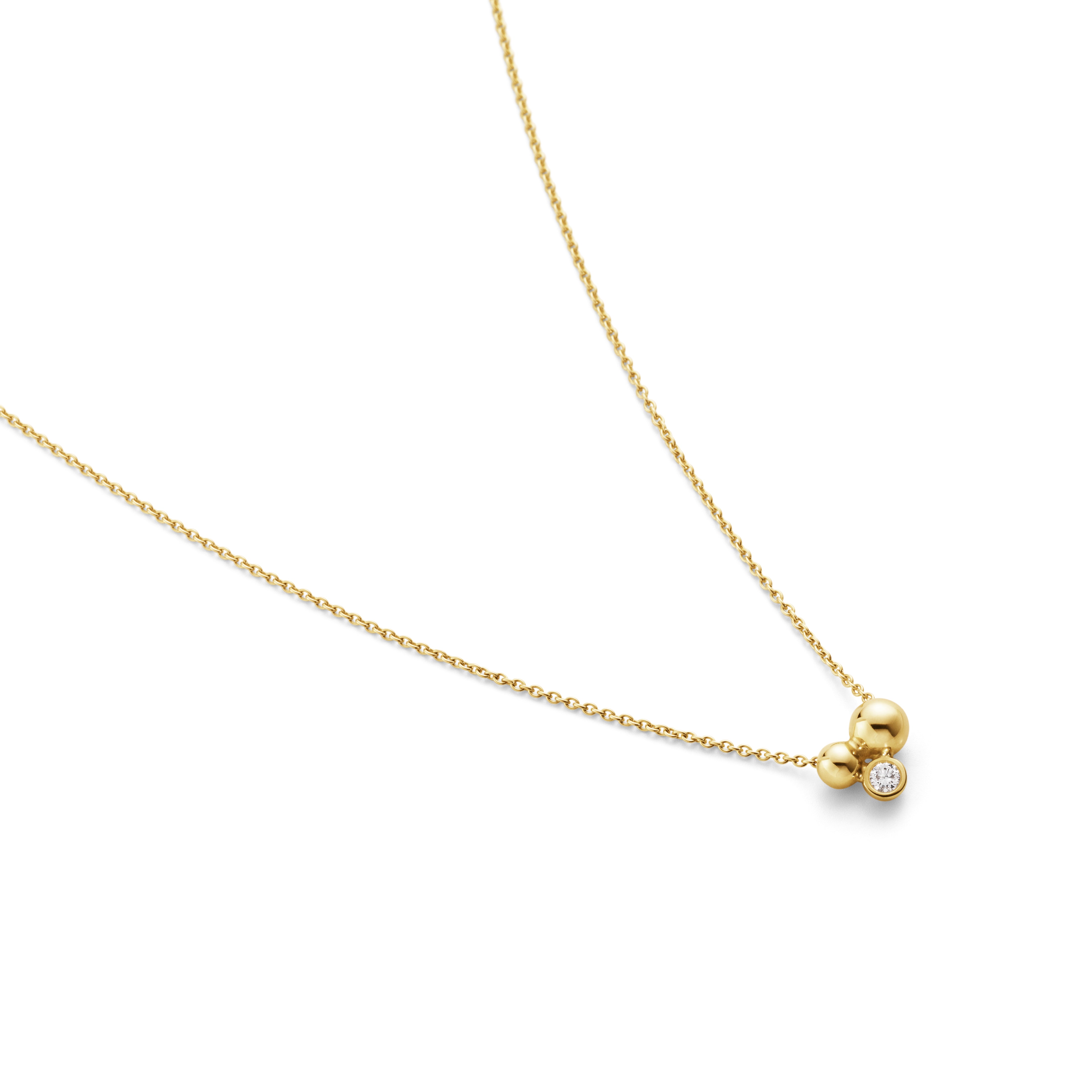 Grape 18 Karat Guld Halskæde fra Georg Jensen med Brillant 0,07 Carat TW/VS