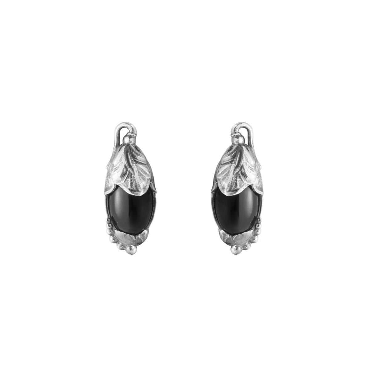 2024 HERITAGE EAR CLIPS SILVER BLACK ONYX