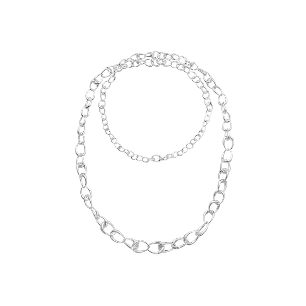 OFFSPRING GRADUATED LINK NECKLACE 433A SILVER 100 CM