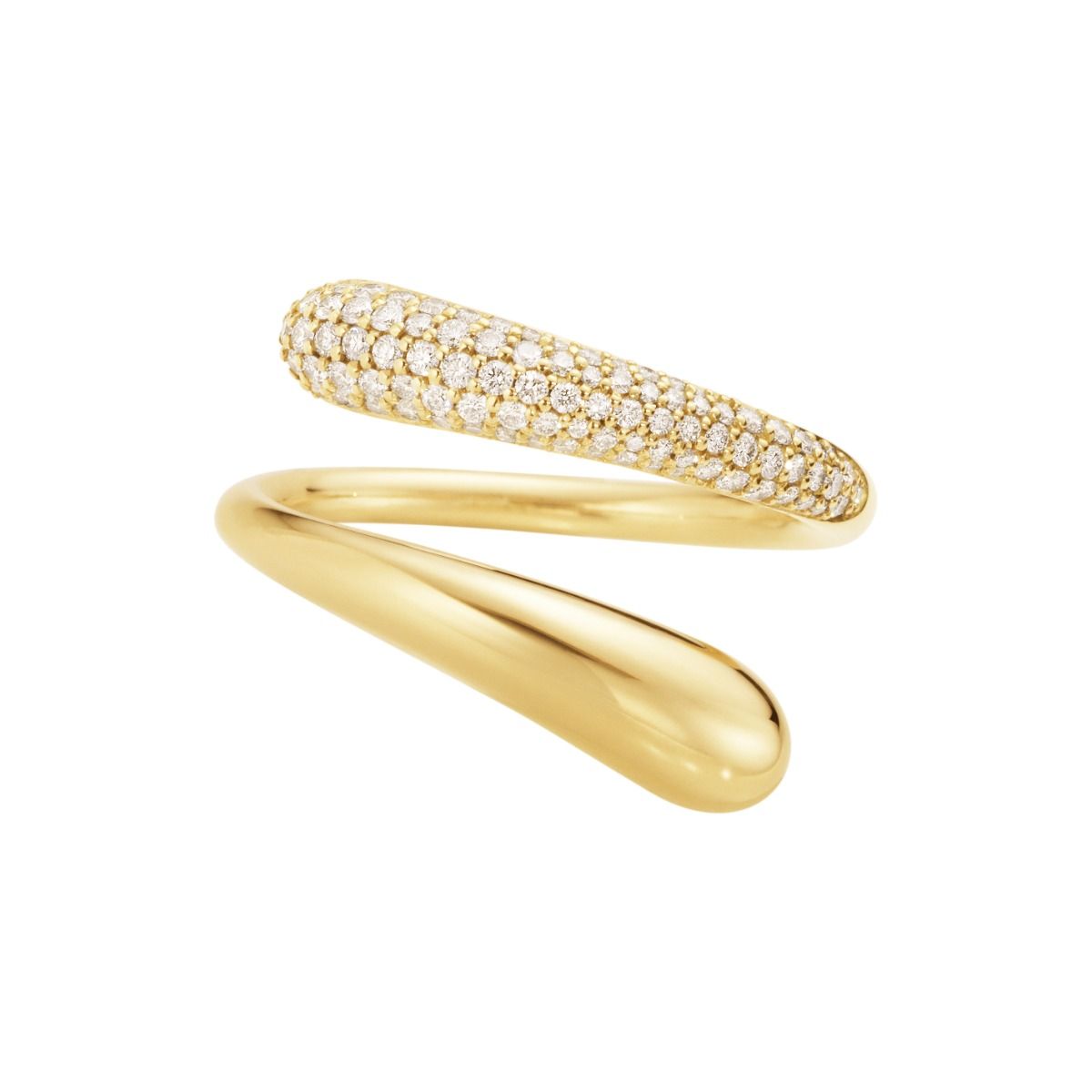 MERCY TWIST RING 1636F YG DIAMOND PAVÉ 0.37 CT