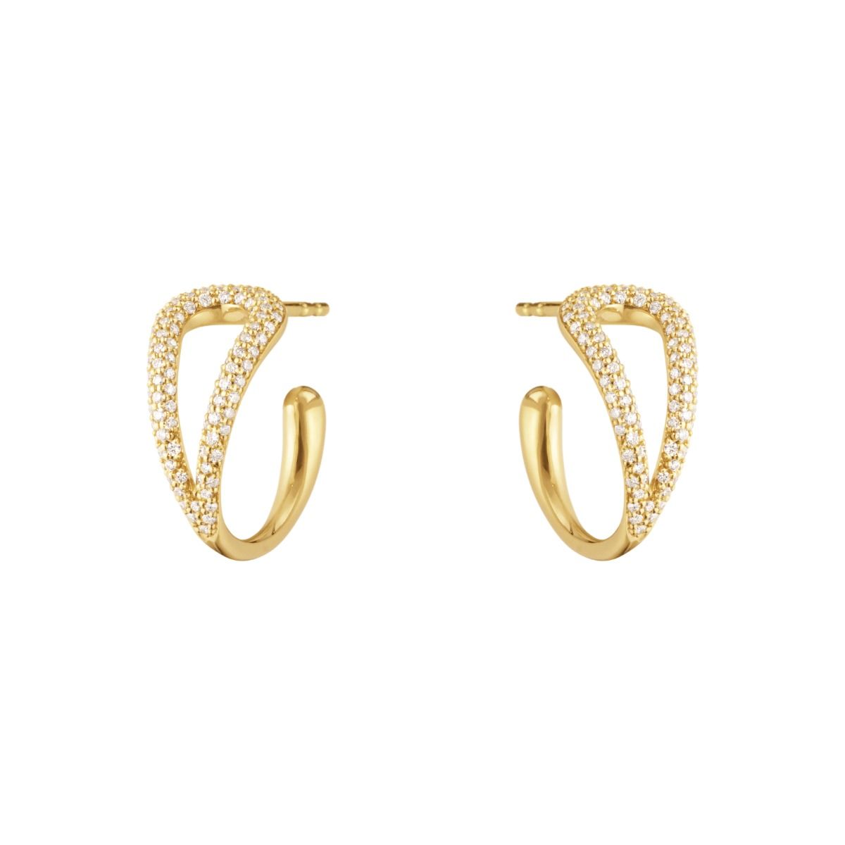 MERCY SWIRL EARHOOP 1636J YG DIAMOND PAVÉ 0.41 CT