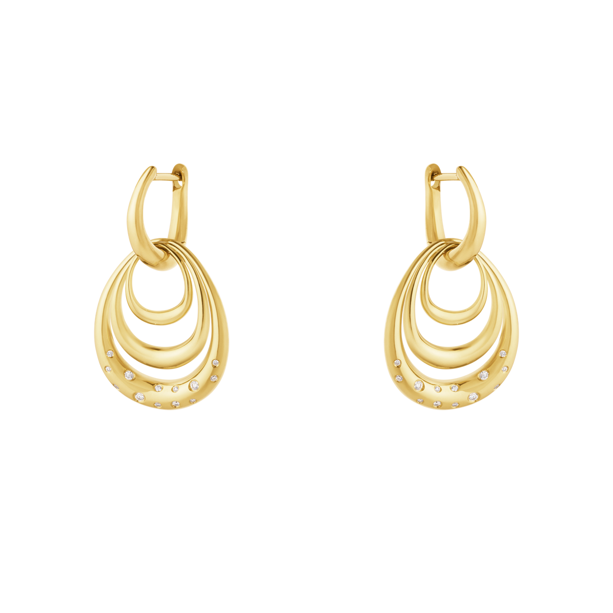OFFSPRING THREE ELEMENT EARRING 1433G YG DIA 0.08 CT