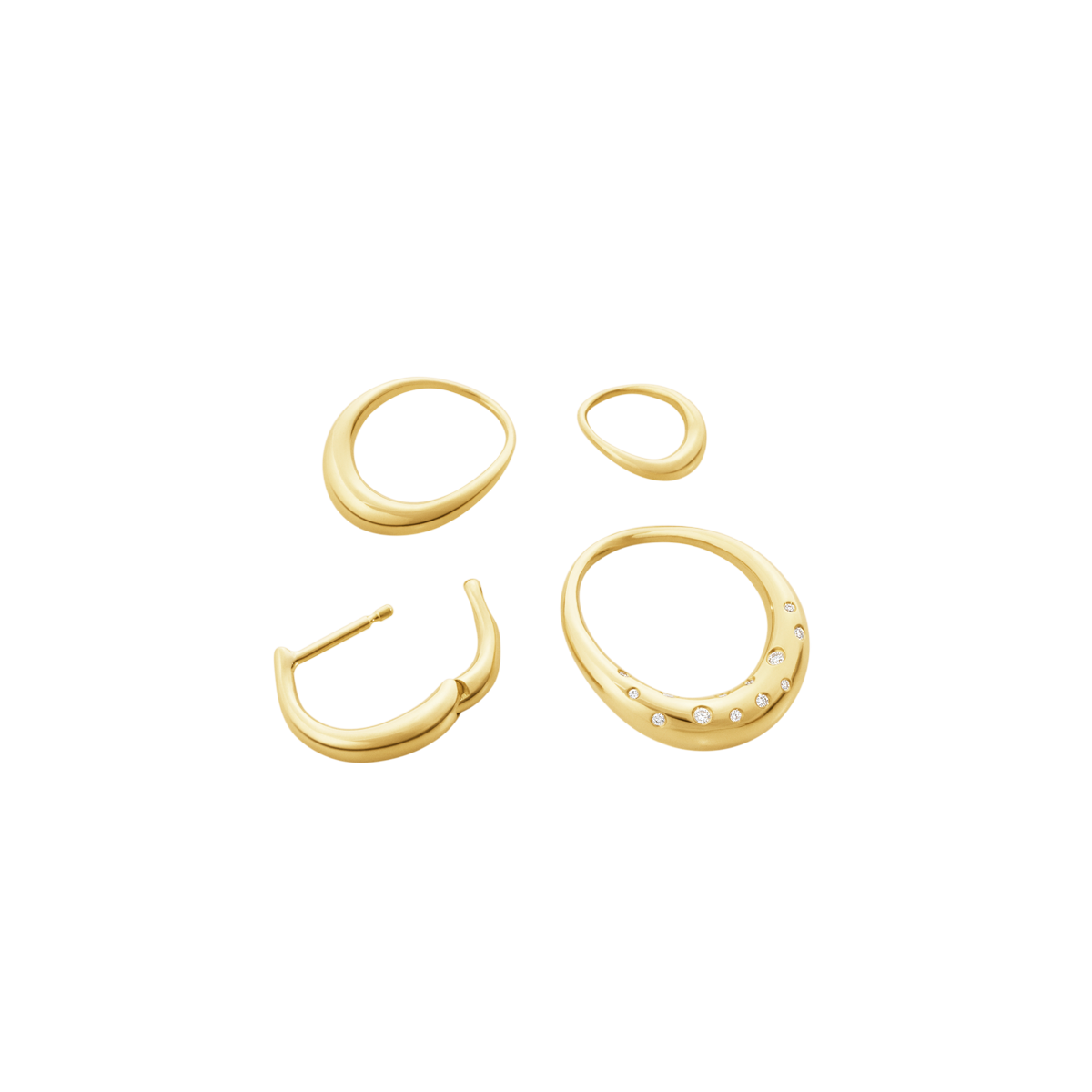 OFFSPRING THREE ELEMENT EARRING 1433G YG DIA 0.08 CT