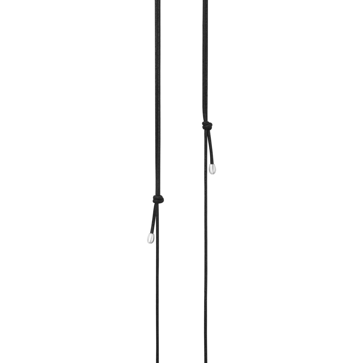 NECKLACE BLACK CORD THIN SILVER