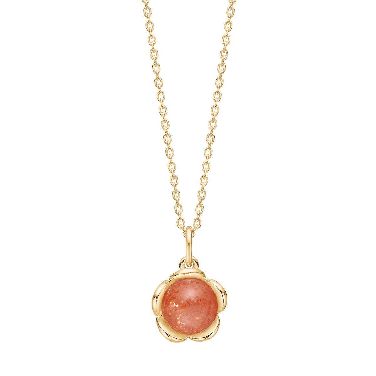 SØLV FORG. VEDHÆNG FLOWER M/SUNSTONE