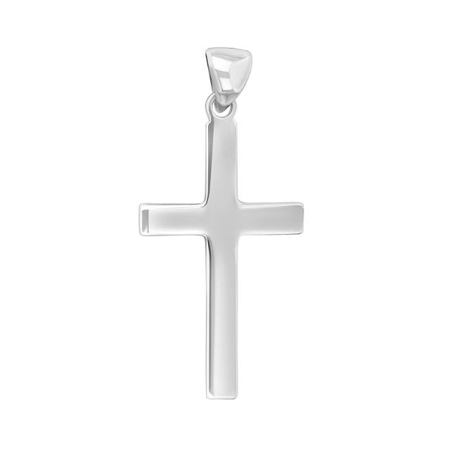 RHOD. SØLV KORS MASSIV 28MM