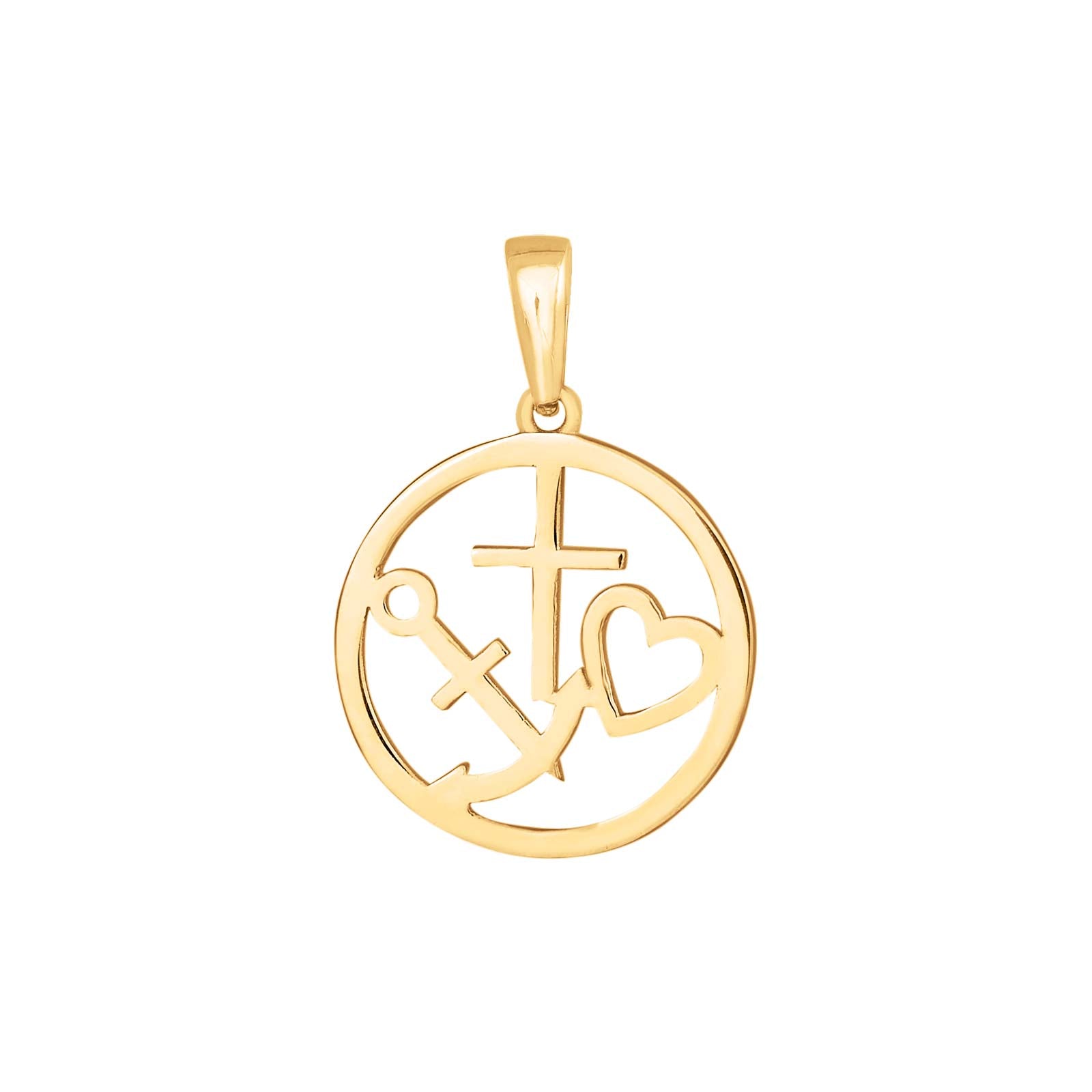 8KT. GULDVEDHÆNG RUNDT M/TRO, HÅB OG KÆRLIGHED