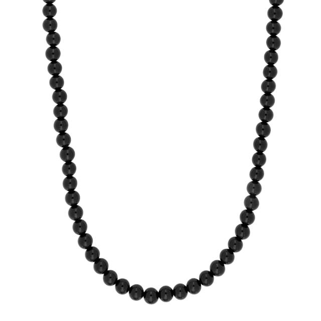 SON KÆDE STÅL MED BLACK AGATE 6MM