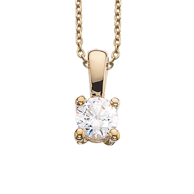 VEDHÆNG SYN.ZIR. STOR 8 KT. M/ SØLVKÆDE