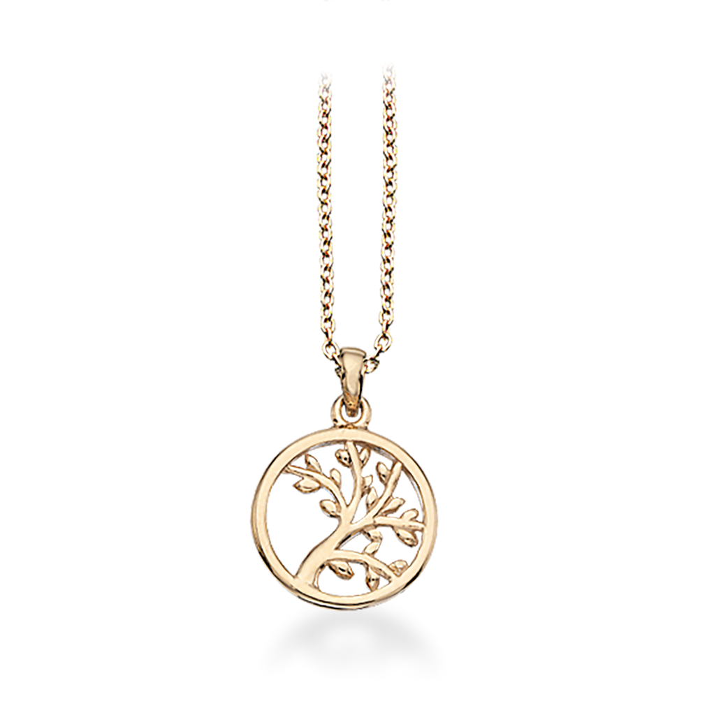 VEDHÆNG LIVETS TRÆ 12 MM. 8 KT. M/SØLVK.