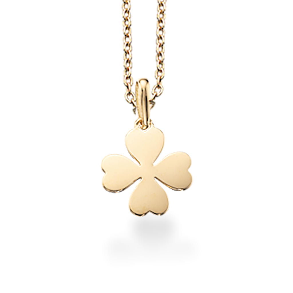 VEDHÆNG FIRKLØVER 8 KT. M/SØLVKÆDE