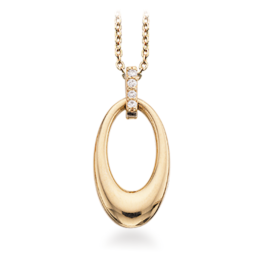 VEDHÆNG CUBIC ZIR. 8 KT. M/SØLVKÆDE