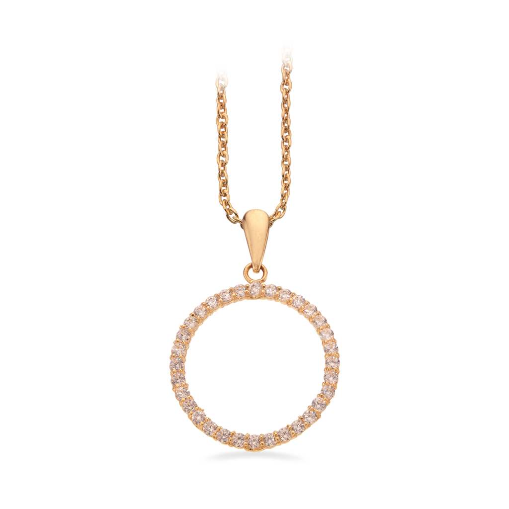 VEDHÆNG CIRKEL CUBIC ZIR. 8 KT SØLVKÆDE